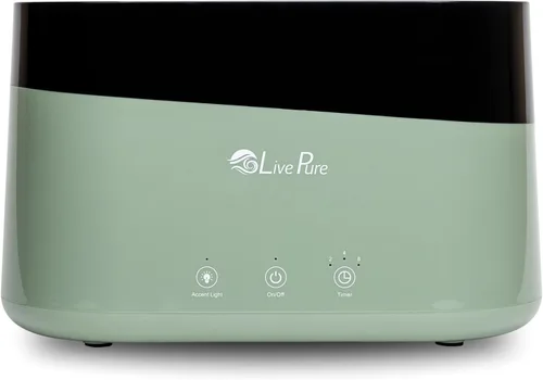 Vista 9 de LivePure LP300HUM Aqua Flame Humidificador de niebla fría – Pequeño humidificador ultrasónico de plantas para interiores con difusor de aceite