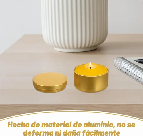 Vista 5 de Contenedores de almacenamiento vacíos, 24 latas de velas, latas de aluminio