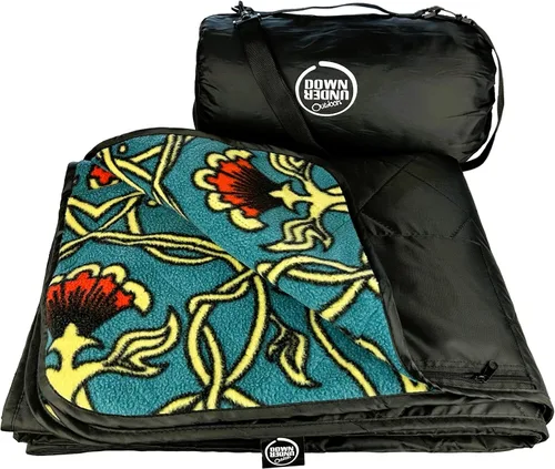 Vista 16 de DOWN UNDER OUTDOORS Manta grande impermeable y resistente al viento, extra gruesa de 350 GSM, forro polar acolchado, o manta de estadio de sherpa