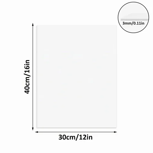 Vista 2 de 2 hojas de plástico ABS blanco de 16 x 12 pulgadas x 1/8 de grosor