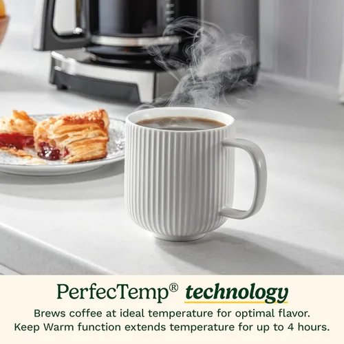 Vista 4 de Cuisinart - Cafetera programable PerfecTemp de 14 tazas DCC-3500SS con jarra de vidrio, ajuste de 1-4 tazas, control de intensidad de preparación