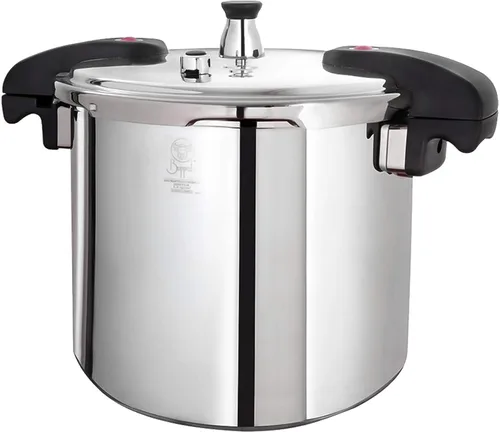 Vista 8 de Buffalo Olla a presión de acero inoxidable de 8 cuartos de galón – Olla pequeña para conservas con tapa para el hogar, uso comercial, olla a presión