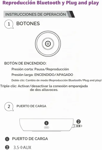 Vista 2 de Milcraft Mini altavoz con conector de entrada auxiliar de 0.138 in, altavoz portátil de 3 W para iPhone, iPod, iPad, teléfono celular, tableta