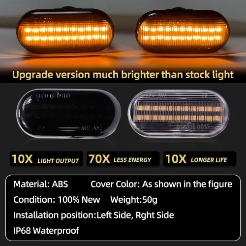 Vista 6 de 2 unids dinámicas LED luces de marcador lateral 12 V fluye luz de señal de giro montaje para Nissan Qashqai J10 Micra C Frontier D40 Navara Versa