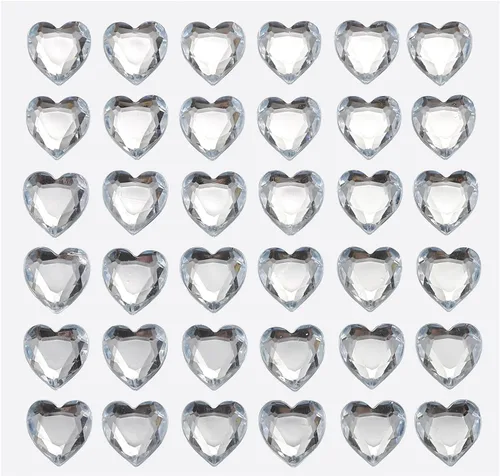 Vista 10 de MECCANIXITY 144 calcomanías autoadhesivas de diamantes de imitación de corazón de 0.394 pulgadas para maquillaje de San Valentín, artes y Azul