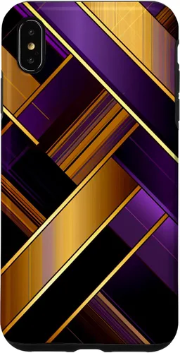 Vista 11 de Púrpura Negro Oro Plaid Patrón A Cuadros Amantes Caso Para iPhone 16