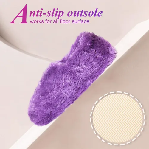 Vista 4 de Onmygogo Pantuflas peludas de invierno para mujer