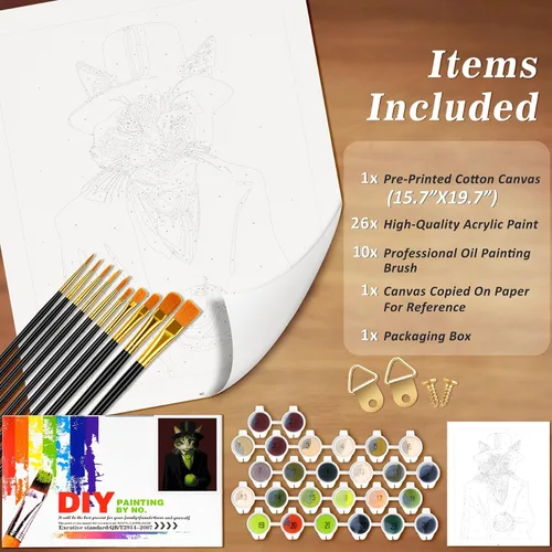 Vista 4 de NiArt Pintura por números para adultos principiantes, pintura por números sobre lienzo para niños, kits de pintura al óleo para regalo decoración