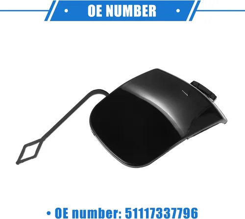 Vista 6 de Tapa de gancho de remolque de automóvil compatible con Mini Cooper 2014-2018, parachoques delantero negro de plástico duradero