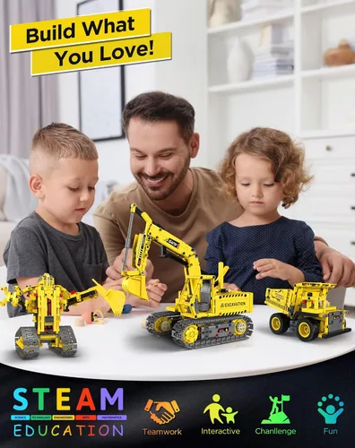 Vista 3 de okk STEM Robot Toys para niños 8-12, kit de juguetes de construcción programables RC 5 en 1 5-in-1 STEM robot kit with APP & remote control, DIY