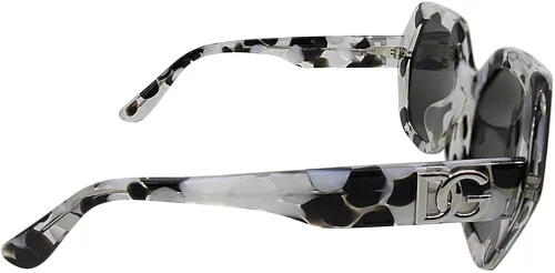 Vista 3 de Gafas de sol Dolce & Gabbana DG 4406 F ajuste asiático 336187 negroblanco burbuja