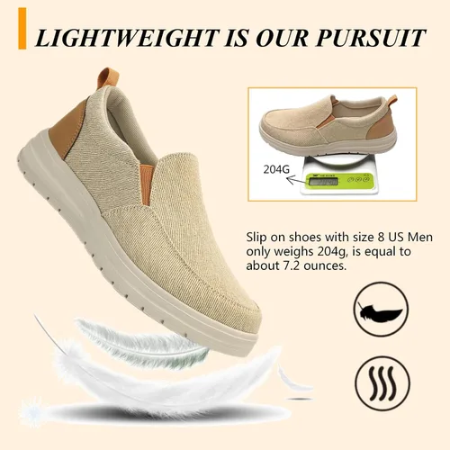 Vista 3 de Moodeng Mocasines sin cordones para hombre, zapatos casuales ligeros y cómodos, zapatos náuticos, zapatos de conducción al aire libre