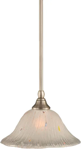 Vista 115 de Toltec Lighting Tallo Colgado Mini colgante, acabado de cobre negro, 3.5" cuadrado humo burbuja vidrio