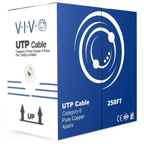 Vista 11 de VIVO - Cable Ethernet Cat6 a granel de cobre de 250 pies Azul