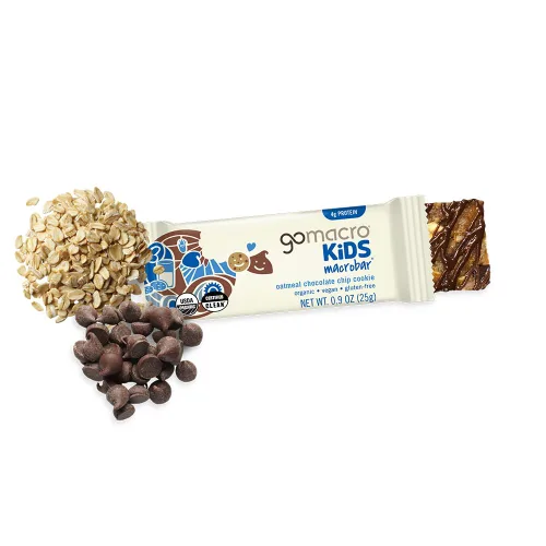 Vista 3 de GoMacro Kids MacroBar Barras orgánicas veganas – Galletas de avena con chispas de chocolate (barras de 0.90 onzas, 7 unidades)