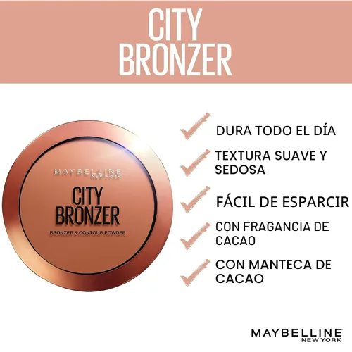 Vista 8 de Maybelline Polvo de maquillaje bronceador New York City, polvo bronceador y de contorno, 200, 0.32 oz.