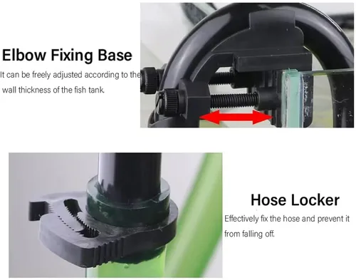 Vista 4 de Salida de entrada de filtro de recipiente de acuario, tubo de filtro de tanque de peces Filtro de recipiente externo para acuario Tubo de salida