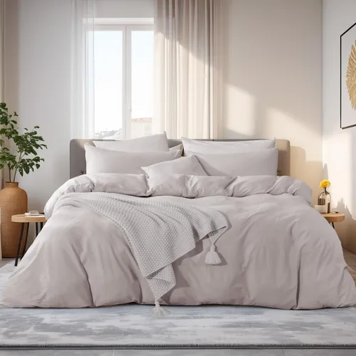 Vista 66 de NEXHOME PRO Funda de edredón Twin XL 100% algodón lavado, transpirable, duradera, texturizada, similar al lino, juego de ropa de cama para el hogar