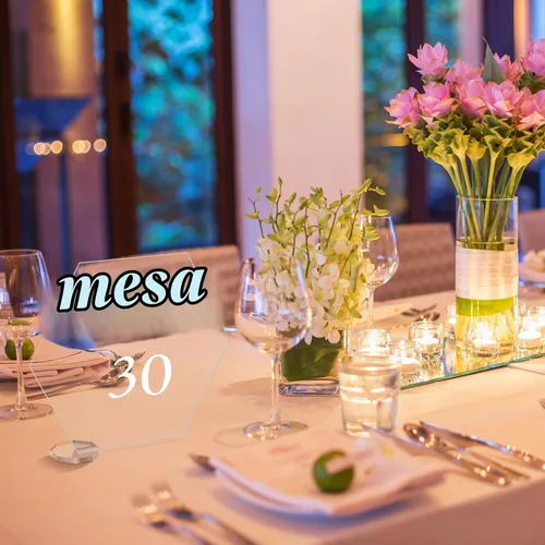 Vista 6 de 30 piezas de acrílico números de mesa 1-30 para recepción de boda, números de mesa transparentes 1-30 con soporte rectangular hexagonal para boda