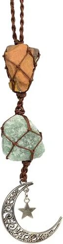Vista 9 de Adornos de piedras preciosas naturales, cristales curativos, adorno colgante de Feng Shui para automóvil, ventana, decoración del hogar (A- citrino)