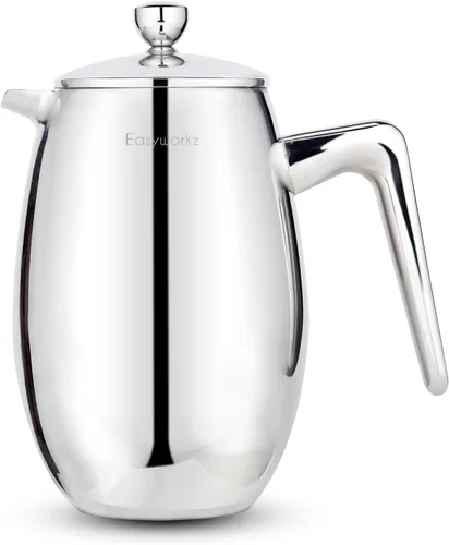 Vista 9 de Easyworkz Nando French Press - Cafetera térmica con aislamiento de doble pared de 12 onzas, cafetera de acero inoxidable 304