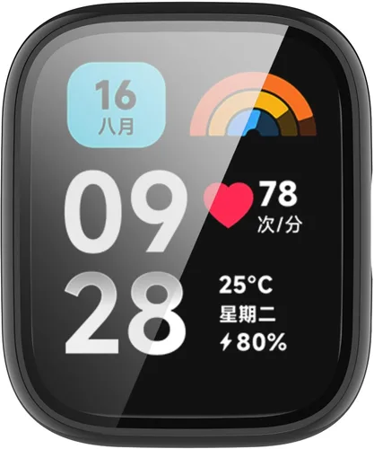 Vista 7 de Funda protectora de pantalla de reloj de cobertura completa para PC (para Xiaomi Redmi Watch 3 Active) / (Watch 3 Lite), accesorios para reloj Negro
