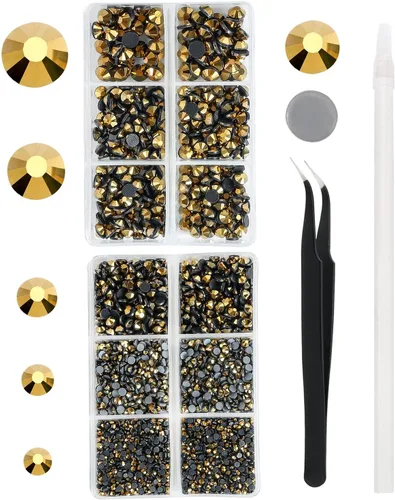 Vista 36 de 6796PCS Diamantes de Imitación Termoadhesivos de Aguamarina Piedras de Cristal de Vidrio para Tela Ropa Camisas Brillantes Parte Trasera Plana