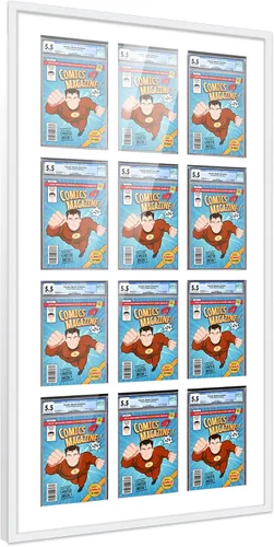 Vista 48 de Poster Palooza Marco de cómics con paspartú para 1 cómic de grado CGC, CBCS o PGX, marco de cómic de bronce para cómic de 8.125 x 13 pulgadas