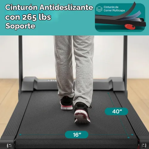 Vista 7 de SereneLife Máquina de ejercicios eléctrica plegable para caminadora – Entrenador de fitness digital compacto inteligente con sincronización
