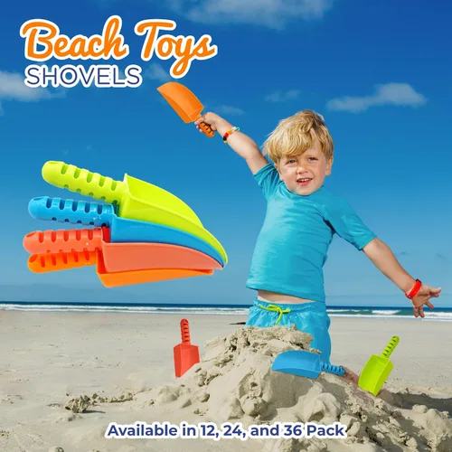Vista 3 de 4E's Novelty Pala de arena para niños a granel, paquete de 12 palas de playa de plástico resistente, para plantar, excavar y herramienta de jardín
