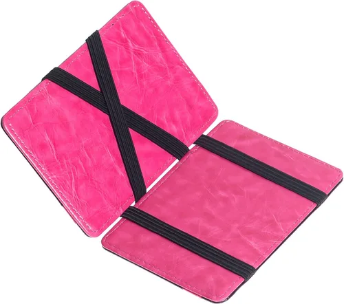Vista 9 de Cartera delgada minimalista de cuero con clip mágico para hombre Negro