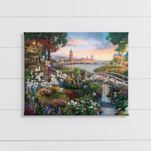 Vista 4 de Thomas Kinkade Studios Disney 101 Dalmatians - Lienzo envuelto en galería de 8 x 10 pulgadas