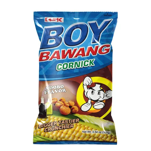 Vista 3 de Boy Bawang Cornick, Adobo - Nueces de maíz crujientes sabrosas y sin gluten, 3.54 onzas (3.53 oz), paquete de 3