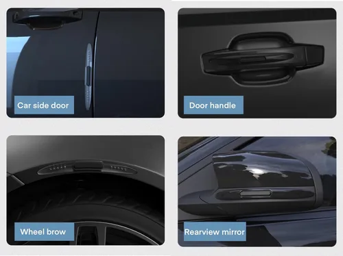 Vista 2 de 4 protectores de borde de puerta de automóvil, protector de silicona para automóvil, protector universal anticolisión, tiras protectoras