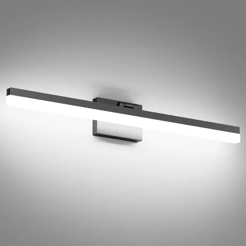 Vista 9 de Ralbay Luces de tocador negras para baño de 24 pulgadas, moderna luz LED negra mate, accesorios de iluminación de baño sobre espejo