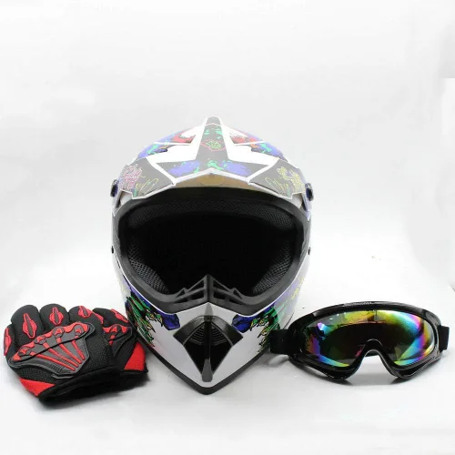 Vista 2 de Casco de motocross para adultos, casco de motocicleta, casco de descenso de carretera, motocicleta de cara completa, ATV Dirt Bike regalo, MTB