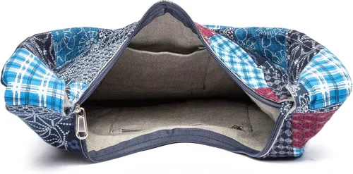 Vista 45 de Bolsa de hombro para mujer, de lona en estilo hippie/bohemio para llevar cruzada al hombro, disponible en diferentes colores y estampados