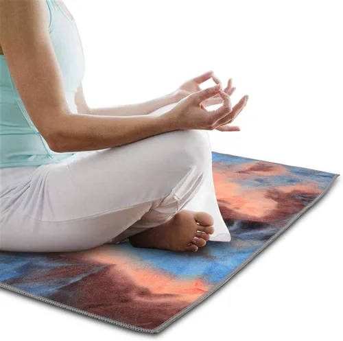 Vista 6 de Toallas de yoga, toalla de yoga antideslizante con textura de gofre antideslizante, manta de yoga de microfibra 100% absorbente, sin olor