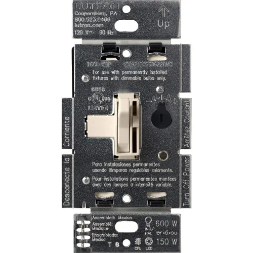 Vista 19 de Lutron Ariadni/Toggler LED+ Interruptor Regulador de Luz para LED Regulable, Halógeno e Incandescente Interruptor Dimmer, 150W, Unipolar/3-Vías