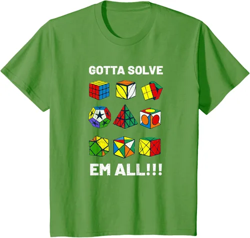 Vista 56 de Camiseta competitiva Puzzle Cube Gotta Solve Em All Speed Cubing