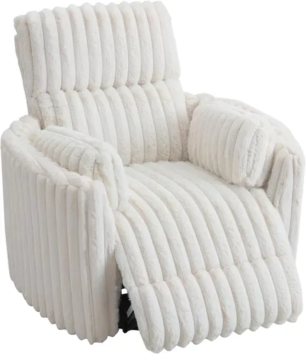 Vista 9 de Jocisland Silla Mecedora Eléctrica para Guardería, Sillas Reclinables Giratorias de Gran Tamaño para Adultos con 2 Almohadas, USB y Tipo-C, Cómodo