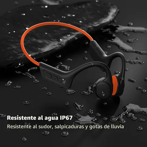 Vista 2 de Auriculares de conducción ósea, auriculares Bluetooth 5.3 de oreja abierta, auriculares de conducción ósea con micrófono, IPX7 impermeables