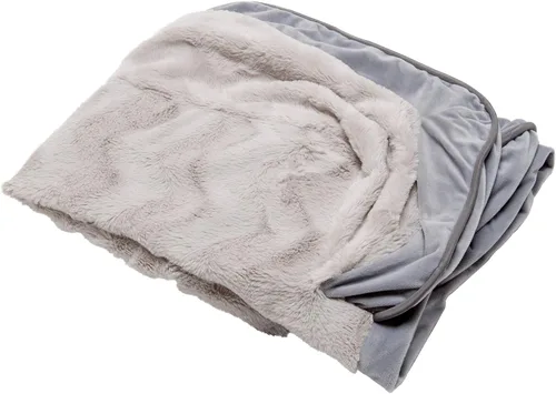 Vista 24 de Furhaven Funda de repuesto para cama de perro, estilo sofá, de pelo sintético y terciopelo, color salvia oscura, talla M