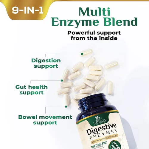 Vista 6 de Enzimas digestivas – Complejo de múltiples enzimas súper digestivas para hinchazón y apoyo a la salud intestinal con bromelina, papaína, probióticos