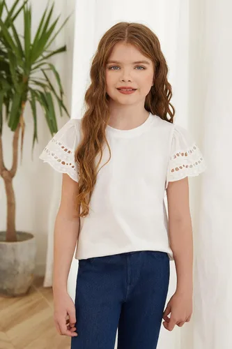Vista 2 de blibean Camisas de moda para niña, tops de verano de 4 a 15 años