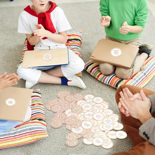 Vista 5 de Outus 50 tarjetas de preguntas con fichas para reuniones matutinas de estudiantes, tarjetas de ideas de preguntas para el aula, tarjetas