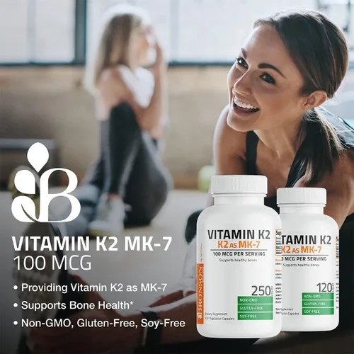 Vista 3 de Bronson Vitamina K2 como MK-7 Menaquinona 100 mcg sin OGM, 120 cápsulas