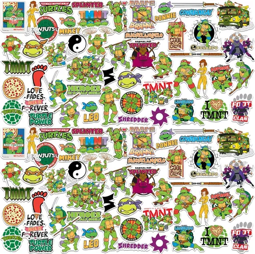 Vista 7 de Teenage Mutant Ninja Turtles TMNT Variety Mix 50 unidades de vinilo grandes de lujo calcomanías paquete variado – Laptop, botella de agua, álbum