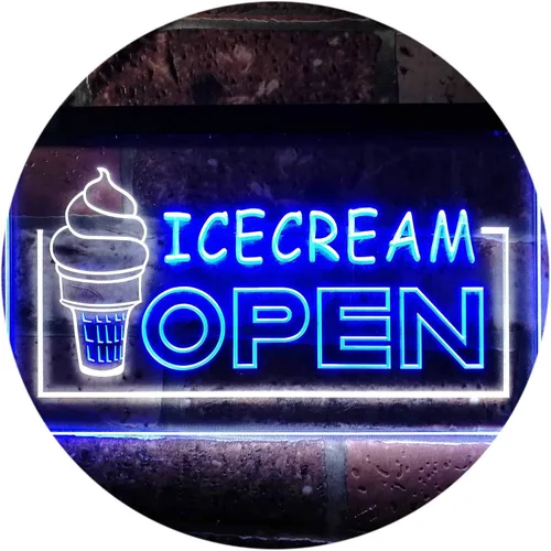 Vista 19 de ADVPRO Ice Cream Open Shop Dual Color LED Neon Sign Blue & Red 12" x 8.5" st6s32-m0079-br