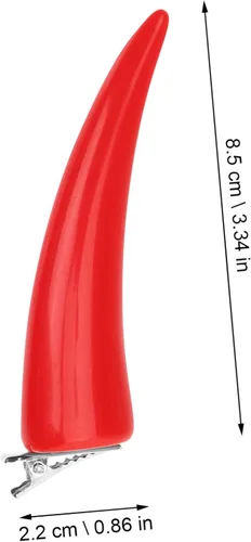 Vista 8 de 8 clips de cuernos para disfraz, pasador de diablo puntiagudo rojo para mascarada, cosplay, vestido divertido, decorativo, gótico, fiesta
